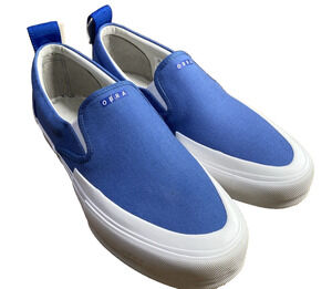 NEW OBRA 240 Canvas Low Wrap Sneakers Blue Men's 9.5 Slip-On Made in Brazil